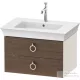 Duravit WHITE TULIP mosdó alá építhető függesztett 2 fiókos alsószekrény,684 x 458 mm,Nordic White High Gloss/American Walnut Solid Wood WT4351077H4