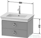 Duravit WHITE TULIP mosdó alá építhető függesztett 2 fiókos alsószekrény,684 x 458 mm,White High Gloss Lacquer WT435108585