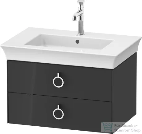 Duravit WHITE TULIP mosdó alá építhető függesztett 2 fiókos alsószekrény,684 x 458 mm,Graphite High Gloss WT43510H1H1