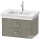 Duravit WHITE TULIP mosdó alá építhető függesztett 2 fiókos alsószekrény,684 x 458 mm,Stone Grey High Gloss WT43510H2H2