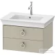 Duravit WHITE TULIP mosdó alá építhető függesztett 2 fiókos alsószekrény,684 x 458 mm,Taupe High Gloss WT43510H3H3