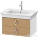 Duravit WHITE TULIP mosdó alá építhető függesztett 2 fiókos alsószekrény,684 x 458 mm,White High Gloss Lacquer/Natural Oak solid WT43510H585