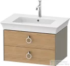 Duravit WHITE TULIP mosdó alá építhető függesztett 2 fiókos alsószekrény,684 x 458 mm,Stone Grey High Gloss/Natural Oak solid WT43510H5H2