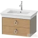 Duravit WHITE TULIP mosdó alá építhető függesztett 2 fiókos alsószekrény,684 x 458 mm,Stone Grey High Gloss/Natural Oak solid WT43510H5H2