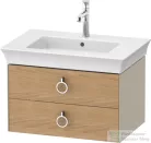 Duravit WHITE TULIP mosdó alá építhető függesztett 2 fiókos alsószekrény,684 x 458 mm,Taupe High Gloss/Natural Oak solid WT43510H5H3