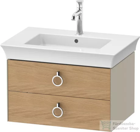 Duravit WHITE TULIP mosdó alá építhető függesztett 2 fiókos alsószekrény,684 x 458 mm,Taupe High Gloss/Natural Oak solid WT43510H5H3