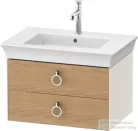 Duravit WHITE TULIP mosdó alá építhető függesztett 2 fiókos alsószekrény,684 x 458 mm,Nordic White High Gloss/Natural Oak solid WT43510H5H4