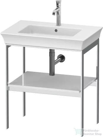 Duravit WHITE TULIP fém állvány 236375-ös mosdóhoz,fa polccal, White High Gloss Lacquer WT454008585