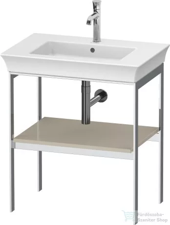 Duravit WHITE TULIP fém állvány 236375-ös mosdóhoz,fa polccal, Taupe High Gloss WT45400H3H3