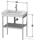 Duravit WHITE TULIP fém állvány 236375-ös mosdóhoz,fa polccal, Taupe High Gloss WT45400H3H3
