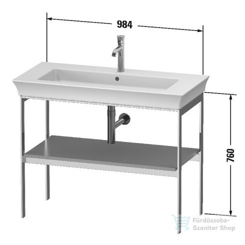 Duravit WHITE TULIP fém állvány 236310-es mosdóhoz,fa polccal,American Walnut Solid Wood WT454107777
