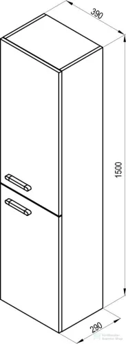 Ravak SB CHROME 390 39x29x150 cm-es 2 ajtós balos szekrény,fehér X000000542