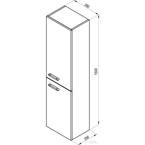 Ravak SB CHROME 390 39x29x150 cm-es 2 ajtós jobbos szekrény,fehér X000000543