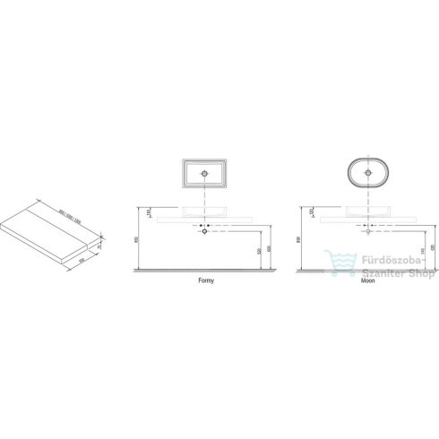 Ravak Mosdópult I 1200 sötét fehér X000000841