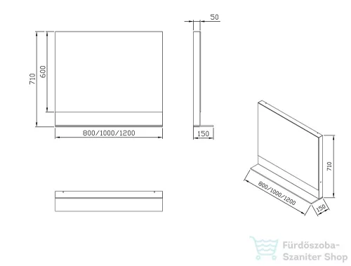 Ravak Formy 1000 tükör, dió X000001050