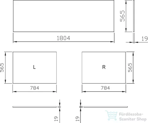 Ravak 80 cm-es MDF jobbos oldallap,szaténfa X000001109