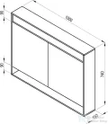 Ravak MC STEP 1000 100x74x15 cm-es tükrös szekrény LED világítással, kapcsoló nélkül,fehér X000001421