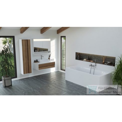 Ravak MC STEP 1000 100x74x15 cm-es tükrös szekrény LED világítással, kapcsoló nélkül,fehér X000001421