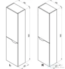 Ravak SB CLASSIC II 400 L 40x160x26 cm-es balos 2 ajtós magas szekrény,fehér X000001472