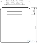 Ravak STRIP 50,6x70,6 cm-es tükör LED világítással,fekete X000001569