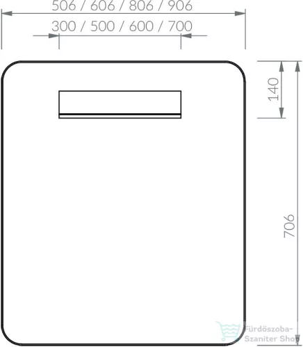 Ravak STRIP 60,6x70,6 cm-es tükör LED világítással,fekete X000001570