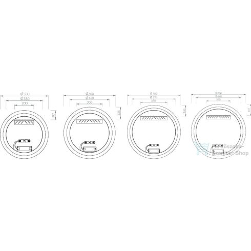 Ravak ORBIT 500 50 cm-es tükör LED világítással,X000001573