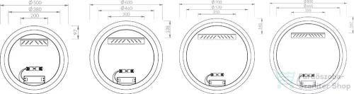 Ravak ORBIT 500 50 cm-es tükör LED világítással,X000001573