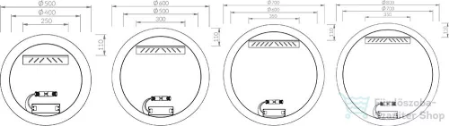 Ravak LUNA 600 60 cm-es tükör LED világítással,X000001578