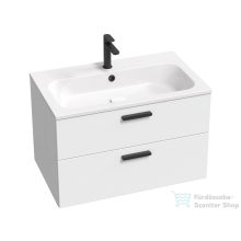   Ravak CHROME SD II 80 szekrény fehér, fekete fogantyúval X000001746