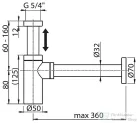 Ravak Krómozott teleszkópos mosdószifon (króm) X01371