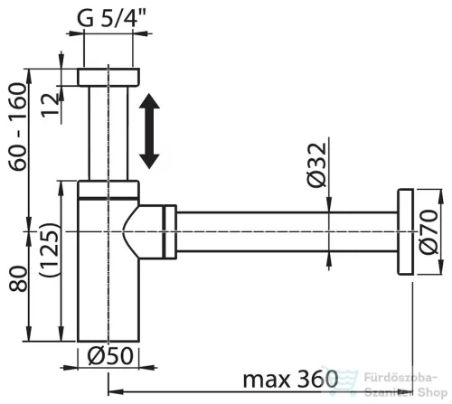 Ravak Krómozott teleszkópos mosdószifon (króm) X01371