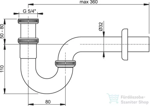 Ravak Mosdószifon, fém, krómozott, U-alakú X01436