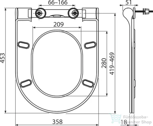 Ravak Uni Chrome Slim WC ülőke - fehér X01550
