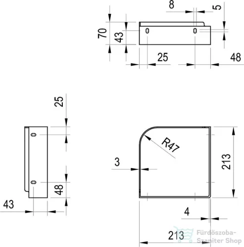 Ravak YARD 280 C tartókonzol Yard 280 C mosdóhoz, fehér X01774