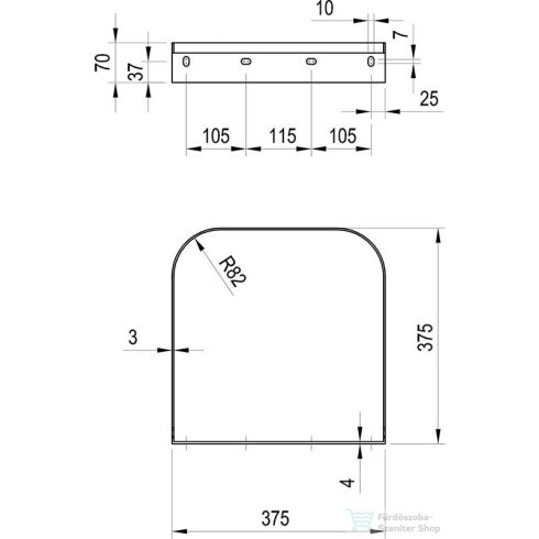 Ravak YARD 600 tartókonzol Yard 600 mosdóhoz, fehér X01777