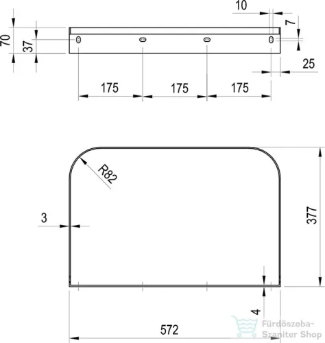 Ravak YARD 800 tartókonzol Yard 800 mosdóhoz, fehér X01778