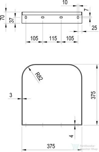Ravak YARD 600 tartókonzol Yard 600 mosdóhoz, fekete X01782