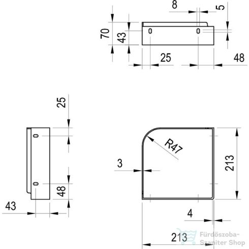 Ravak YARD 280 C tartókonzol Yard 280 C mosdóhoz, rozsdamentes X01784