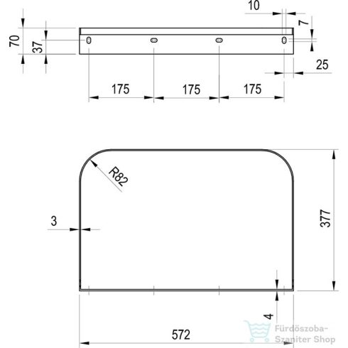Ravak YARD 800 tartókonzol Yard 800 mosdóhoz, rozsdamentes X01788