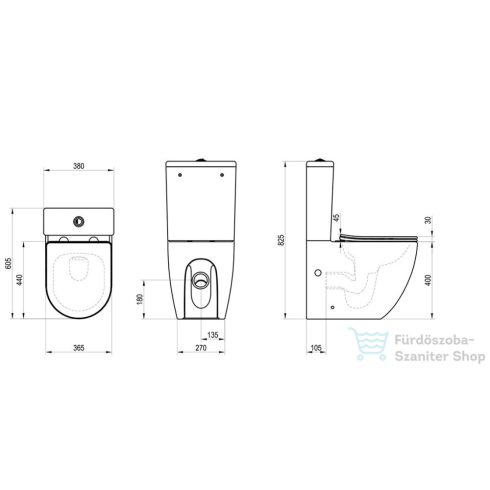 Ravak Optima RimOff monoblokkos WC ülőkével X01870