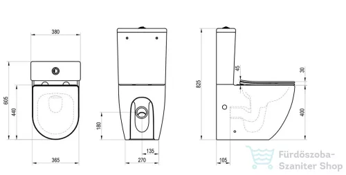 Ravak Optima RimOff monoblokkos WC ülőkével X01870