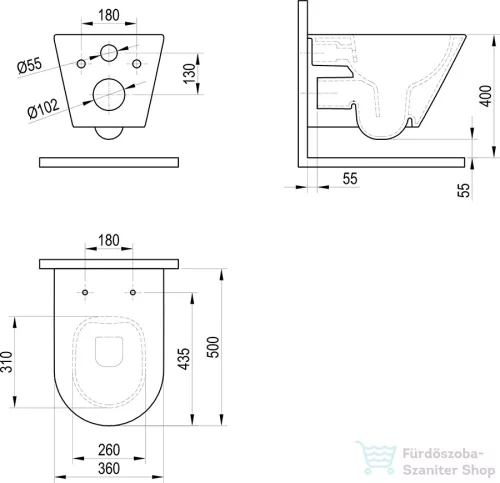 Ravak Flow RimOff függesztett WC szett X01985