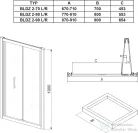 Ravak BLIX BLDZ2-70 70 cm-es tolóajtó Króm+Tansparent X01H10C00Z1