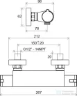 Ravak Termosztátos fali zuhanycsaptelep - lapos TE 072.00/150 X070051