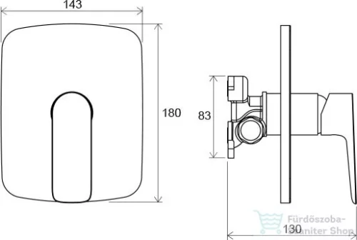 Ravak Classic CL 066.00 falba süllyesztett csaptelep váltó nélkül, R-boxhoz X070089