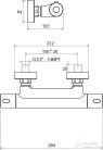 Ravak TE 033.00/150 Termo 300 - Termosztátos fali zuhanycsaptelep (150 mm) X070096
