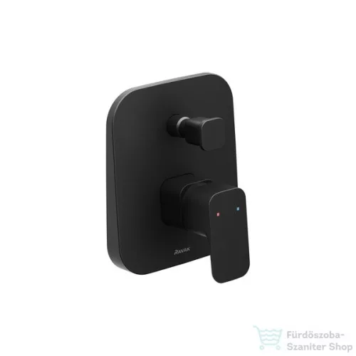 Ravak 10° Free black fekete falba süllyesztett csaptelep váltóval, belső egységgel TD F 061.20  X070156