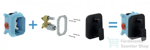 Ravak 10° Free black fekete falba süllyesztett csaptelep váltóval, R-boxhoz  TD F 065.20 X070158