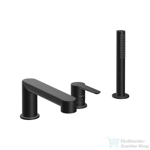 Ravak PURI Black PU 026.20 három üléses fürdőkád csaptelep, matt fekete X070186