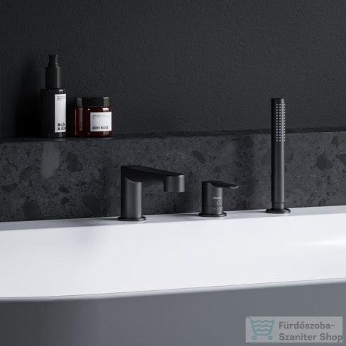 Ravak PURI Black PU 026.20 három üléses fürdőkád csaptelep, matt fekete X070186